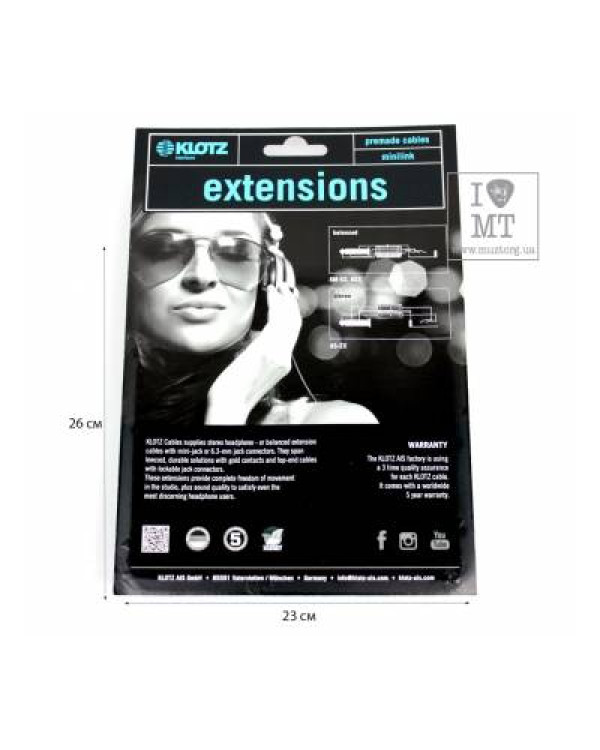 KLOTZ AS-EX6 EXTENSION CABLE BLACK 3 M Кабель комутаційний