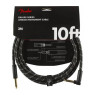 FENDER CABLE DELUXE SERIES 10' ANGLED BLACK TWEED Кабель інструментальний
