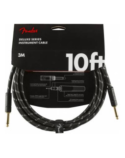 FENDER CABLE DELUXE SERIES 10' BLACK TWEED Кабель інструментальний FENDER CABLE DELUXE SERIES 10' BLACK TWEED Кабель інструментальний