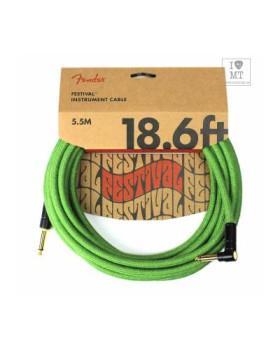 FENDER 18.6' ANGLED FESTIVAL INSTRUMENT CABLE PURE HEMP GREEN Кабель інструментальний