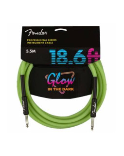FENDER CABLE PROFESSIONAL SERIES 18.6' GLOW IN DARK GREEN Кабель інструментальний FENDER CABLE PROFESSIONAL SERIES 18.6' GLOW IN DARK GREEN Кабель інструментальний