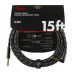 FENDER CABLE DELUXE SERIES 15' ANGLED BLACK TWEED Кабель інструментальний