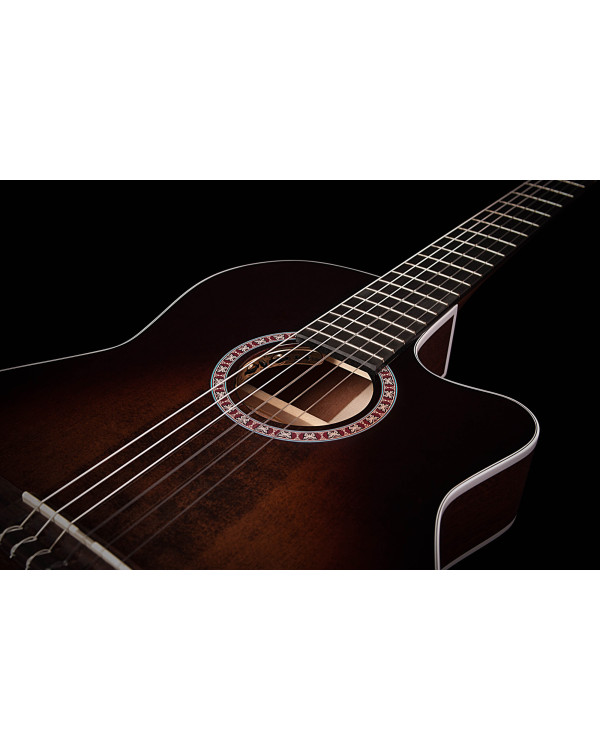 LA PATRIE 042630 - Arena Pro CW Bourbon Burst Crescent II with Bag (Made in Canada) - Класична гітара з вирізом і зв'язком