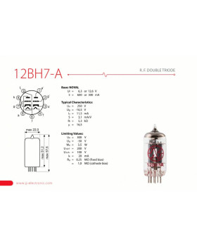 Лампа для підсилювача JJ ELECTRONIC 12BH7-A-foto2