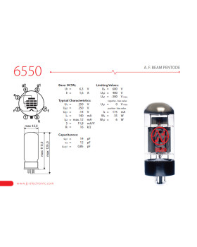 Лампа для підсилювача JJ ELECTRONIC 6550 (підібрана 4-ка)-foto3
