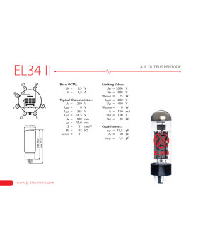 Лампа для підсилювача JJ ELECTRONIC EL34 II (підібрана 4-ка)-foto3
