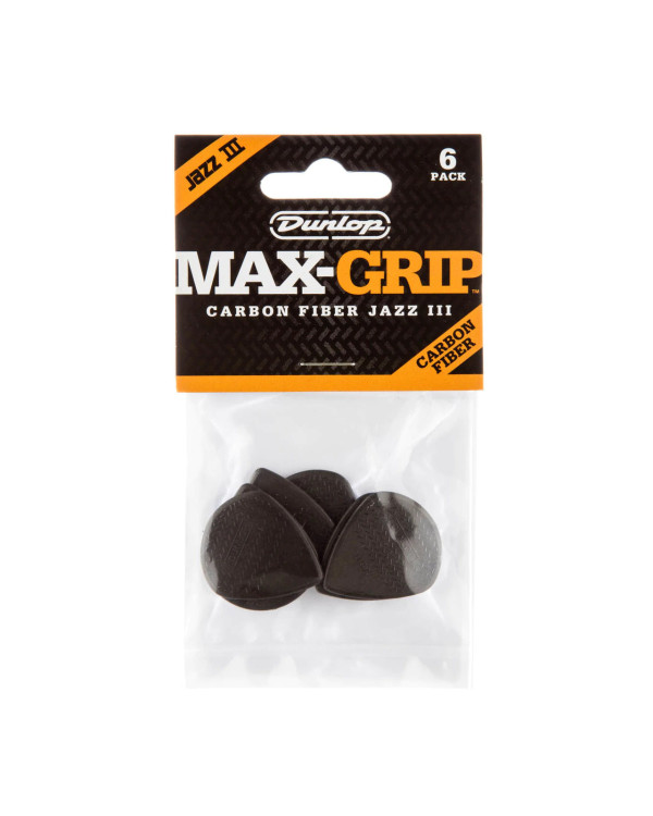 Набір медіаторів DUNLOP MAX-GRIP JAZZ III CARBON FIBER PICK