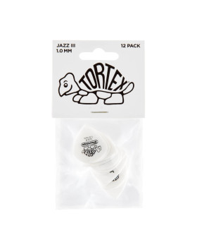 Набір медіаторів DUNLOP TORTEX WHITE JAZZ III PICK 1.0MM-foto3