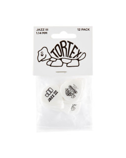 Набір медіаторів DUNLOP TORTEX WHITE JAZZ III PICK 1.14MM-foto3