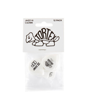 Набір медіаторів DUNLOP TORTEX WHITE JAZZ III PICK 1.14MM-foto3