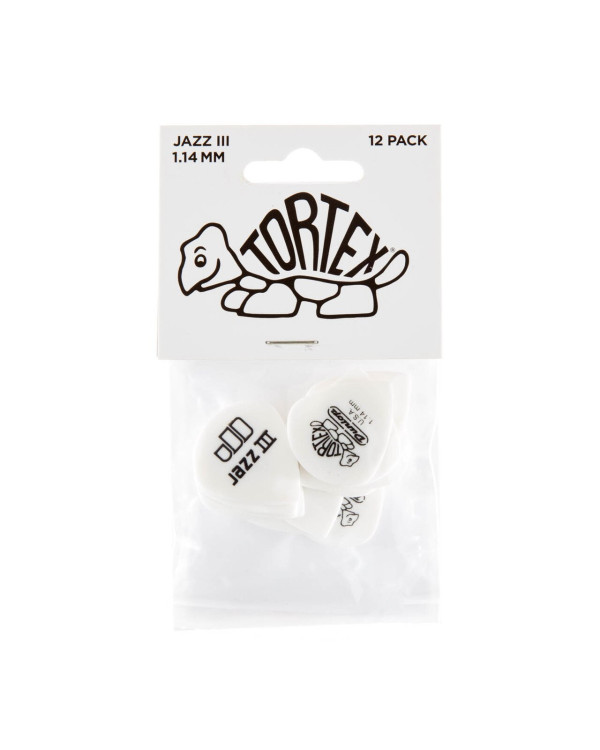 Набір медіаторів DUNLOP TORTEX WHITE JAZZ III PICK 1.14MM