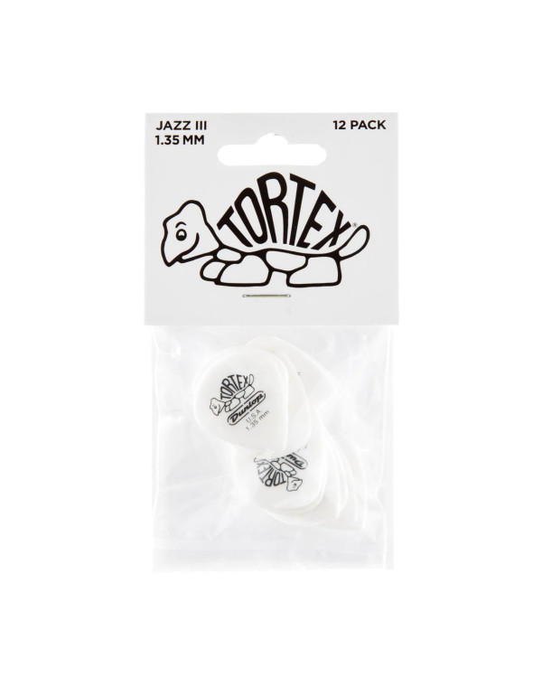 Набір медіаторів DUNLOP TORTEX WHITE JAZZ III PICK 1.35MM