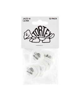 Набір медіаторів DUNLOP TORTEX WHITE JAZZ III PICK 1.50MM-foto3