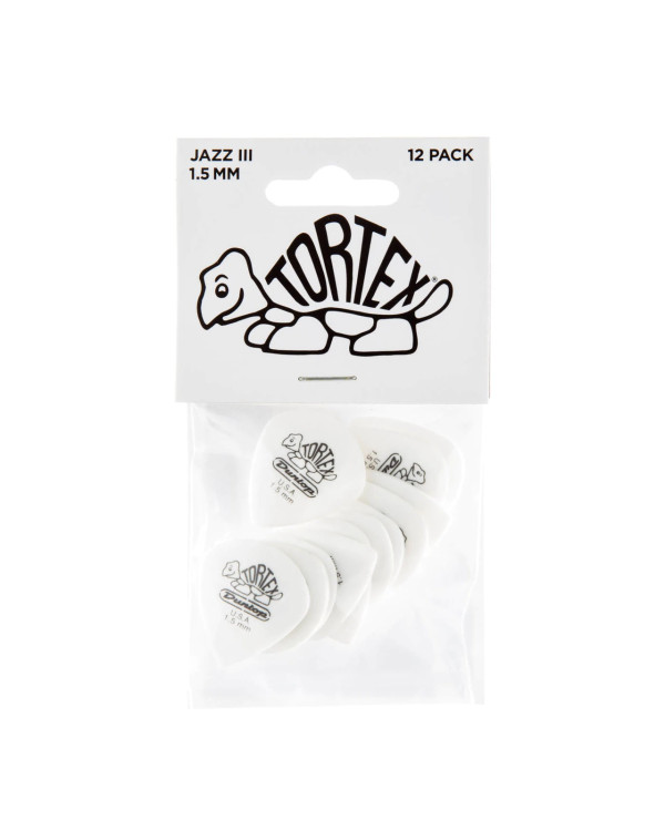 Набір медіаторів DUNLOP TORTEX WHITE JAZZ III PICK 1.50MM