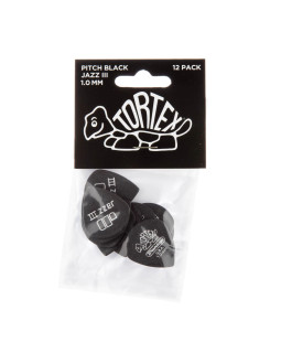 Набір медіаторів DUNLOP TORTEX PITCH BLACK JAZZ III PICK 1.0MM-foto3