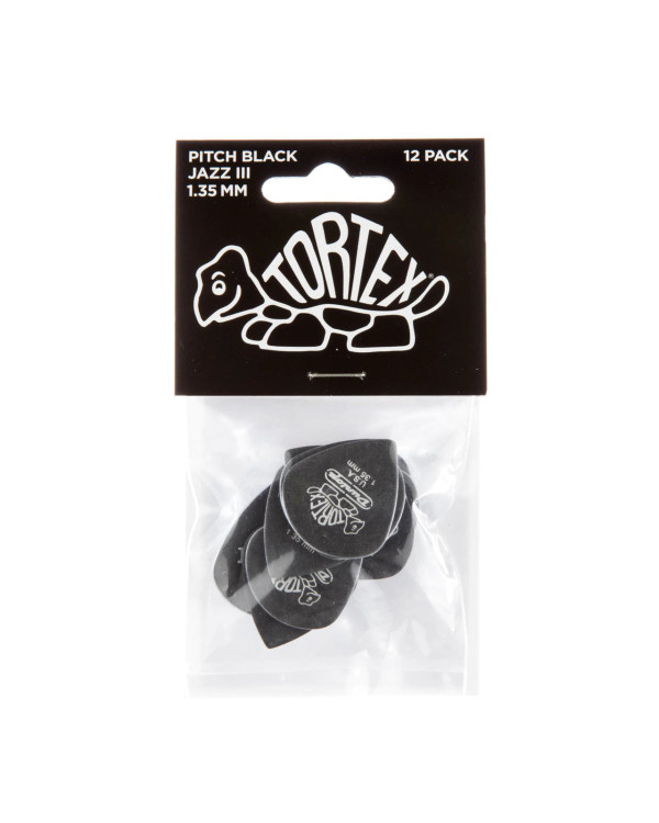 Набір медіаторів DUNLOP TORTEX PITCH BLACK JAZZ III PICK 1.35MM