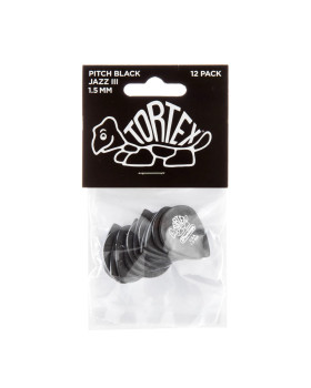 Набір медіаторів DUNLOP TORTEX PITCH BLACK JAZZ III PICK 1.50MM-foto3