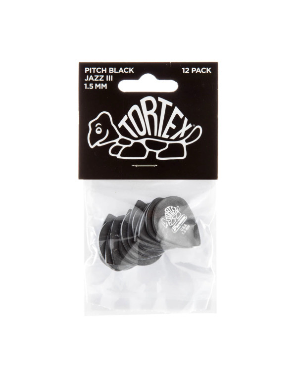 Набір медіаторів DUNLOP TORTEX PITCH BLACK JAZZ III PICK 1.50MM