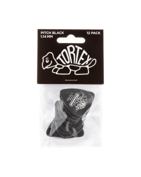 Набір медіаторів DUNLOP TORTEX PITCH BLACK STANDARD PICK 1.14MM-foto3