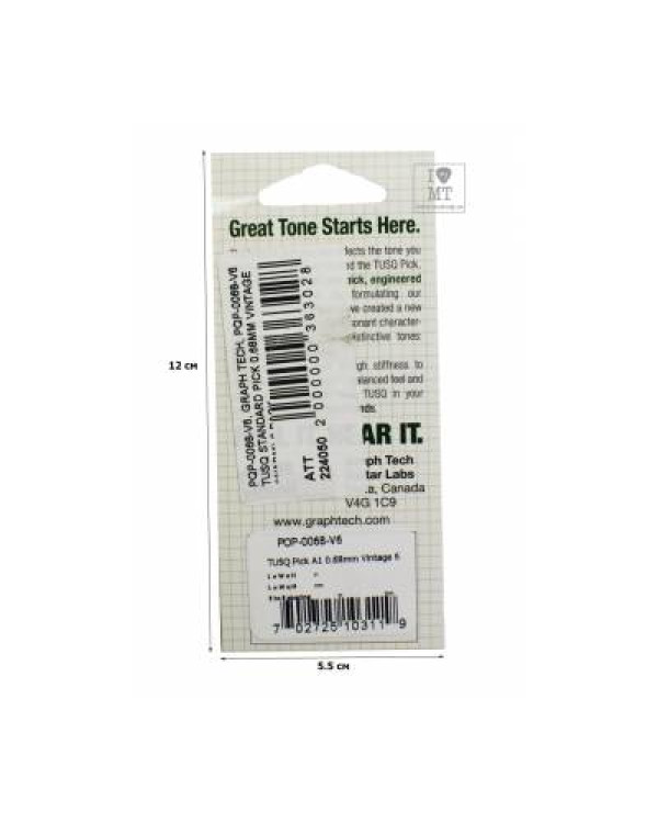 GRAPH TECH PQP-0068-V6 Туск STANDARD PICK 0.68MM VINTAGE (WARM) 6 PACK Набір медіаторів