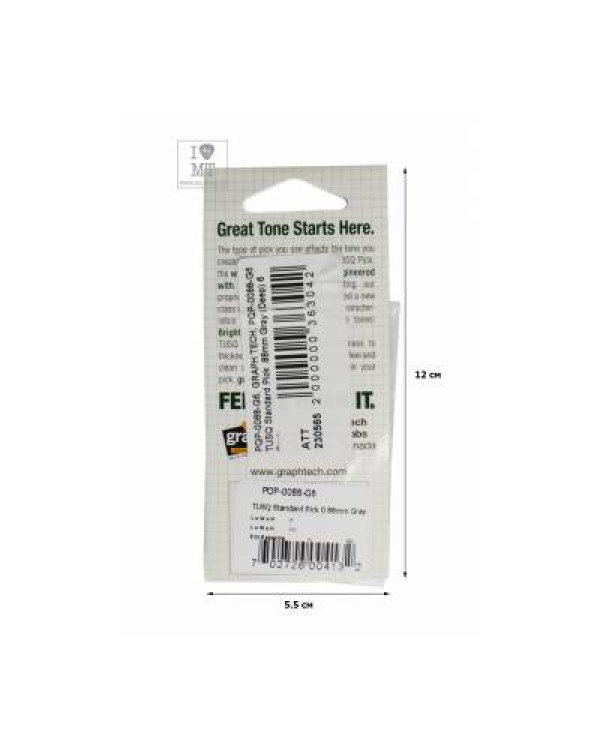 GRAPH TECH PQP-0088-G6 Туск Standard Pick .88mm Gray (Deep) 6 Pack Набір медіаторів