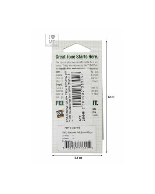 GRAPH TECH PQP-0100-W6 Туск Standard Pick 1mm White (Bright) - 6 Pack Набір медіаторів