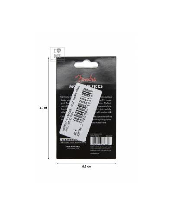 FENDER MOJO GRIP 3 PACK WHITE MOTO THIN Набір медіаторів