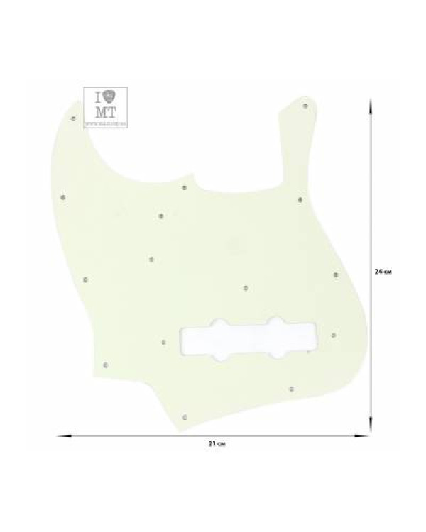 FENDER PICKGUARD JAZZ BASS 11-HOLE VINTAGE MOUNT (з truss rod notch) MINT GREEN Пікгард