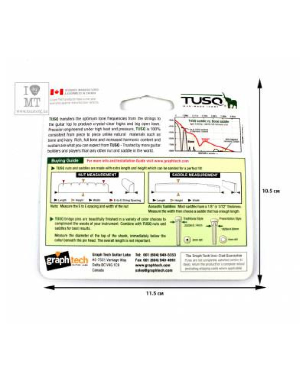 GRAPH TECH PQ-4125-00 TUSQ Nut Slab 1/8" Заготовка для поріжка