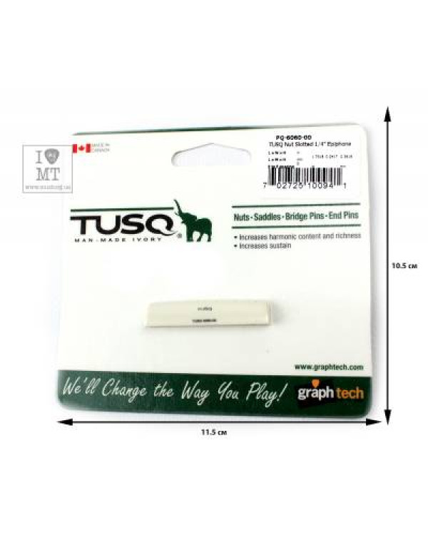 GRAPH TECH PQ-6060-00 TUSQ Nut Slotted 1/4" Epiphone Style Нульовий поріжок GRAPH TECH PQ-6060-00 TUSQ Nut Slotted 1/4" Epiphone Style Нульовий поріжок