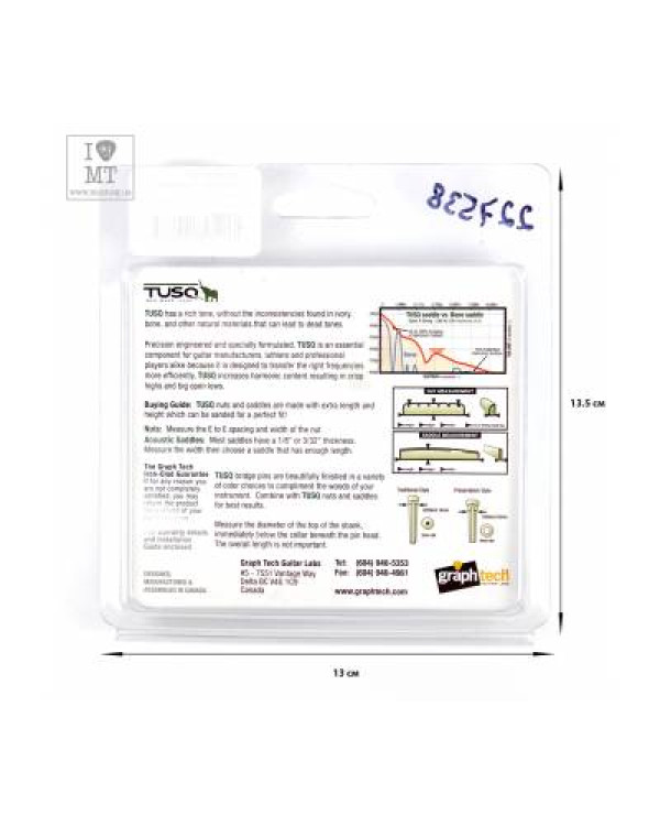 GRAPH TECH PQ-9025-00 TUSQ Acoustic Saddle Slab 1/4" Заготовка для поріжка GRAPH TECH PQ-9025-00 TUSQ Acoustic Saddle Slab 1/4" Заготовка для поріжка