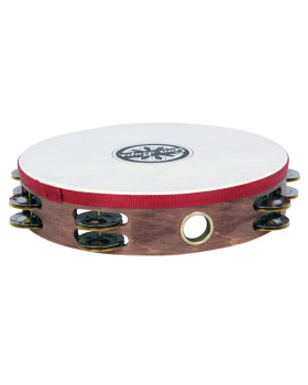 GON BOPS HEADED WOOD TAMBOURINE DOUBLE ROW JINGLES