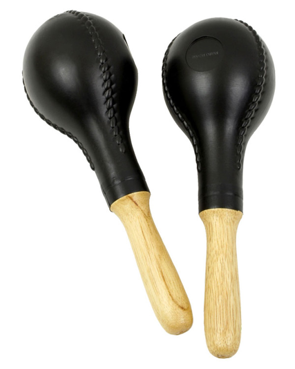 MAXTONE T-45 Large Plastic Maracas Wooden Handle