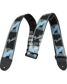 Ремінь гітарний FENDER 2'' MONOGRAMMED BLACK/LIGHT GREY/MEDIUM BLUE STRAP