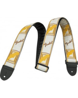 FENDER 2 MONOGRAMMED WHITE/BROWN/YELLOW STRAP Гітарний ремінь