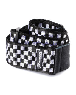 Ремінь гітарний DUNLOP D3831BK CLASSIC BLACK/WHITE CHECK STRAP Ремінь гітарний DUNLOP D3831BK CLASSIC BLACK/WHITE CHECK STRAP