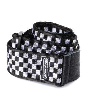 Ремінь гітарний DUNLOP D3831BK CLASSIC BLACK/WHITE CHECK STRAP