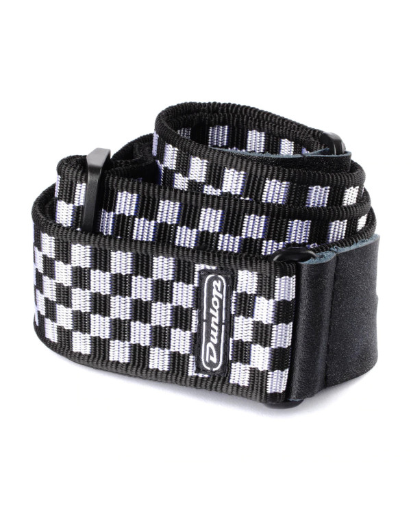 Ремінь гітарний DUNLOP D3831BK CLASSIC BLACK/WHITE CHECK STRAP