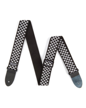 Ремінь гітарний DUNLOP D3831BK CLASSIC BLACK/WHITE CHECK STRAP-foto2