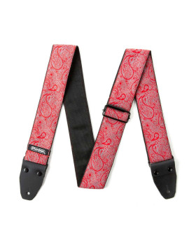 Гітарний ремень DUNLOP D6711 JACQUARD PAISLEY RED STRAP-foto2