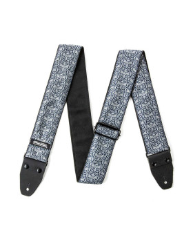 Гітарний ремень DUNLOP D6715 JACQUARD FLEURS DE SKULL STRAP-foto2
