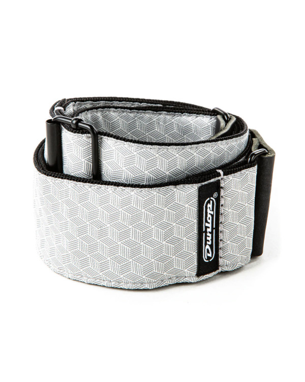 Гітарний ремень DUNLOP D6712 JACQUARD CUBE HATCH LIGHT GREY STRAP