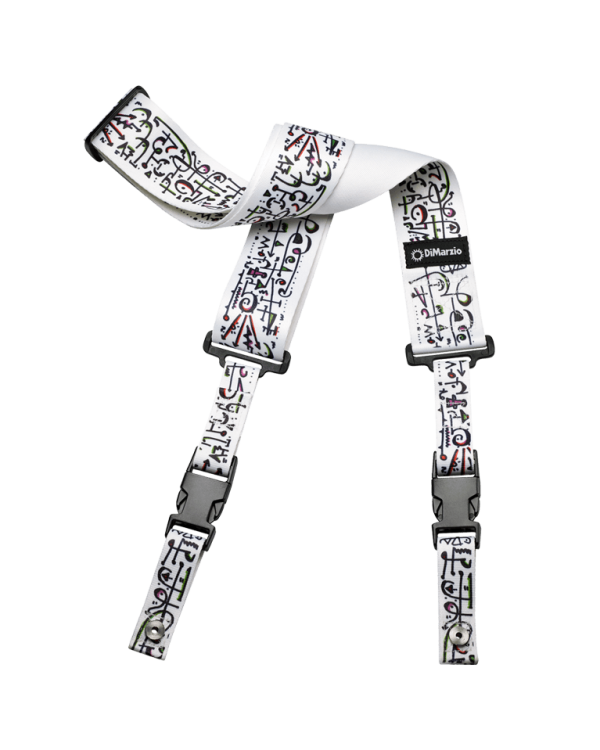 Ремінь для гітари DIMARZIO STEVE VAI CLIPLOCK - ART STRAP WHITE