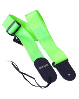 Гітарний ремень DIMARZIO NYLON WITH LEATHER ENDS (NEON GREEN)-foto2