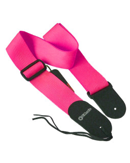 Ремінь гітарний DIMARZIO NYLON WITH LEATHER ENDS (NEON PINK)-foto2