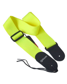 Ремінь гітарний DIMARZIO NYLON WITH LEATHER ENDS (NEON YELLOW)-foto2