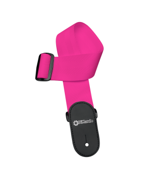 Ремінь гітарний DIMARZIO NYLON WITH LEATHER ENDS (NEON PINK)