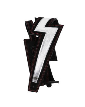 Ремінь гітарний D'ADDARIO 25LNBT00 LIGHTNING BOLT SUEDE GUITAR STRAP (SILVER)