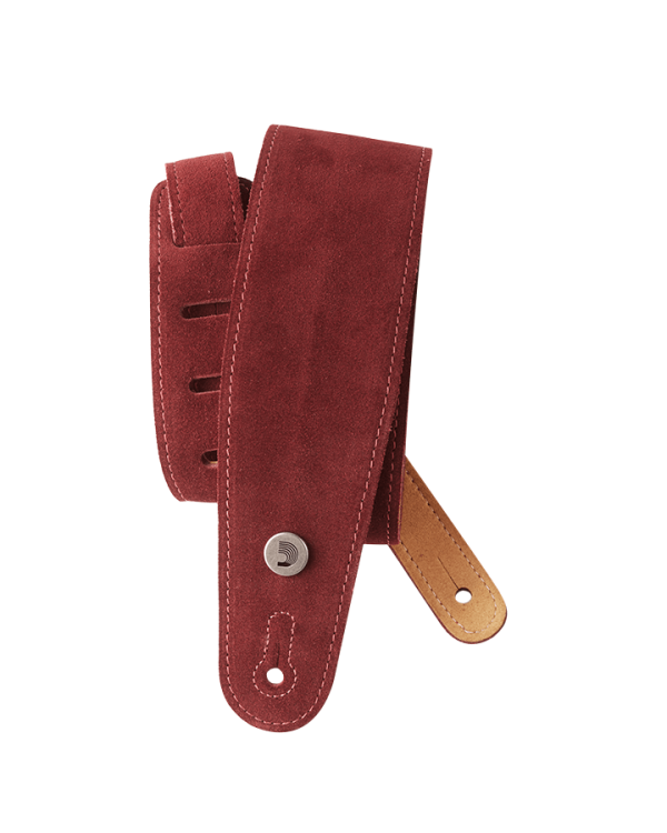 Ремінь гітарний шкіряний D'ADDARIO 25SS03-DX Suede Guitar Strap (Burgundy)