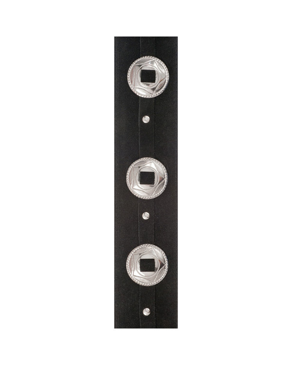 Ремінь гітарний замшевий D'ADDARIO DELUXE LEATHER GUITAR STRAP (CONCHOS, BLACK)